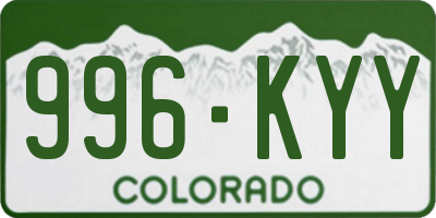 CO license plate 996KYY