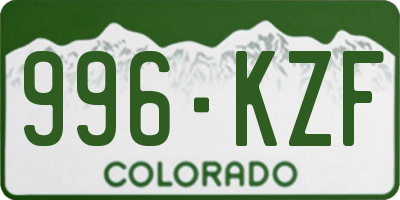 CO license plate 996KZF