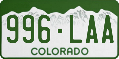 CO license plate 996LAA