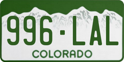 CO license plate 996LAL