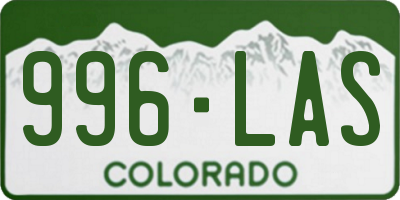 CO license plate 996LAS