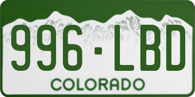 CO license plate 996LBD