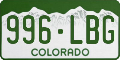 CO license plate 996LBG