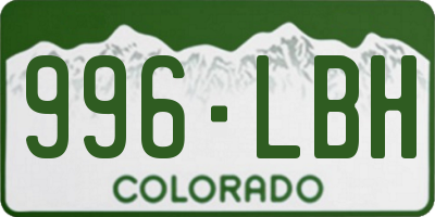 CO license plate 996LBH