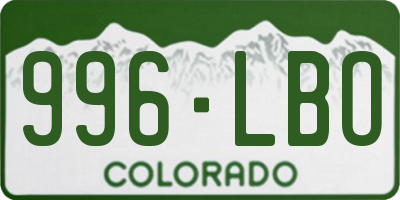 CO license plate 996LBO