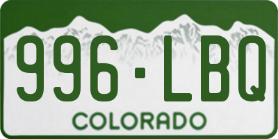 CO license plate 996LBQ