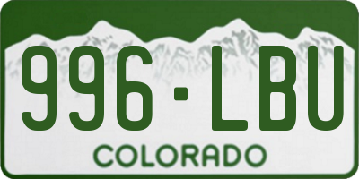 CO license plate 996LBU