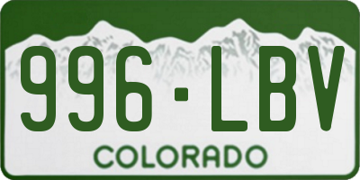 CO license plate 996LBV