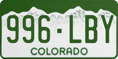 CO license plate 996LBY
