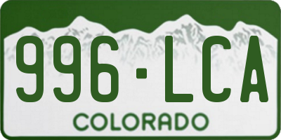 CO license plate 996LCA