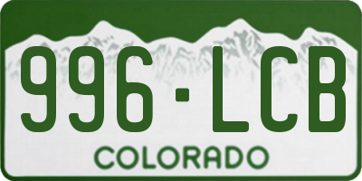 CO license plate 996LCB