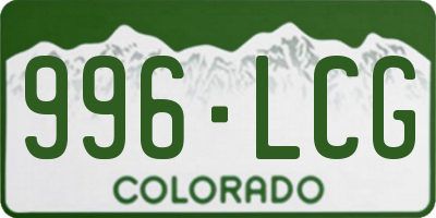 CO license plate 996LCG