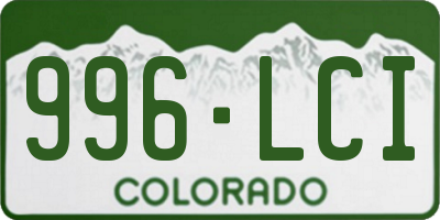 CO license plate 996LCI