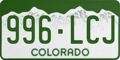 CO license plate 996LCJ