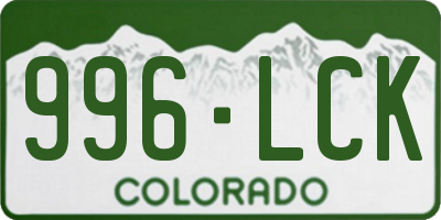 CO license plate 996LCK
