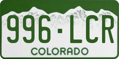 CO license plate 996LCR
