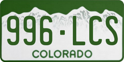 CO license plate 996LCS
