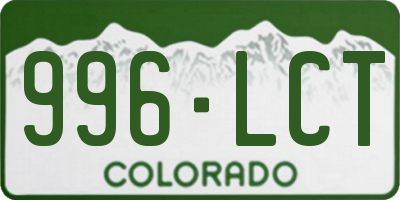 CO license plate 996LCT