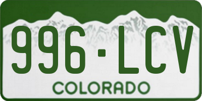 CO license plate 996LCV