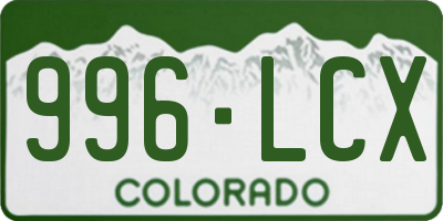 CO license plate 996LCX