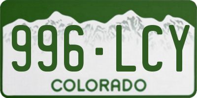CO license plate 996LCY