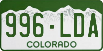 CO license plate 996LDA