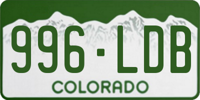 CO license plate 996LDB