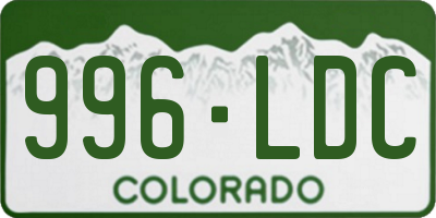 CO license plate 996LDC