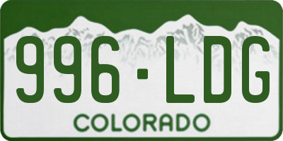 CO license plate 996LDG