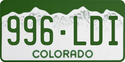 CO license plate 996LDI
