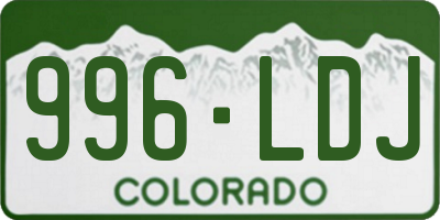 CO license plate 996LDJ