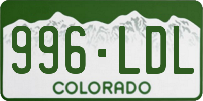 CO license plate 996LDL