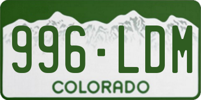 CO license plate 996LDM