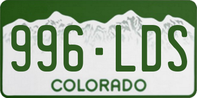 CO license plate 996LDS