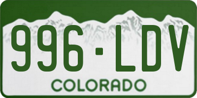 CO license plate 996LDV