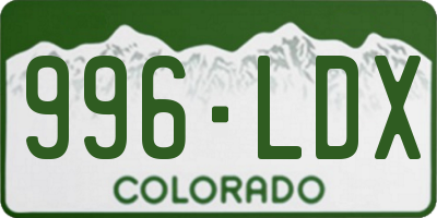 CO license plate 996LDX