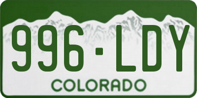CO license plate 996LDY