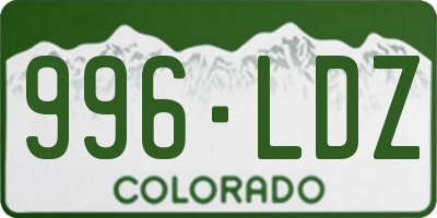 CO license plate 996LDZ