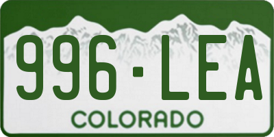CO license plate 996LEA