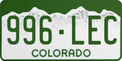 CO license plate 996LEC