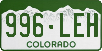 CO license plate 996LEH