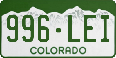 CO license plate 996LEI