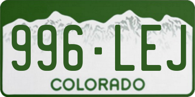CO license plate 996LEJ