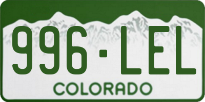 CO license plate 996LEL