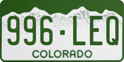 CO license plate 996LEQ