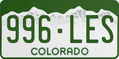 CO license plate 996LES