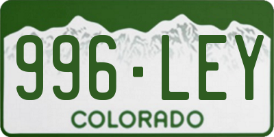 CO license plate 996LEY