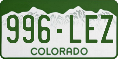 CO license plate 996LEZ
