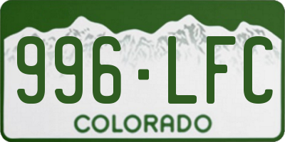 CO license plate 996LFC