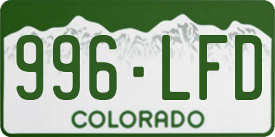 CO license plate 996LFD